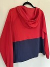 Casaca Cortavientos con Capucha - Color Rojo y Navy Blue